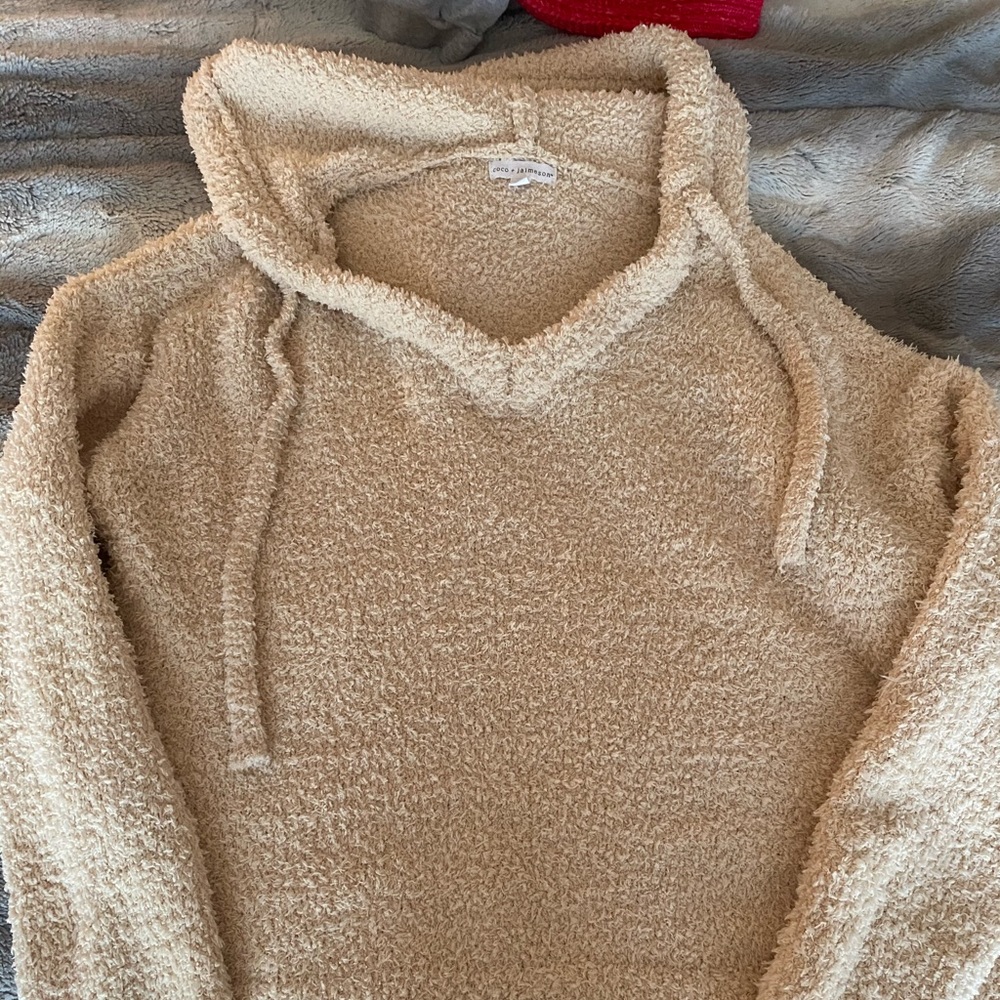 beige sherpa hoodie